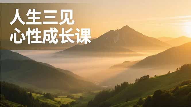 人生三见心性成长课，见天地众生自己，搞透人性安顿身心，活出清晰自我，内在富足无价|HOOK协议网