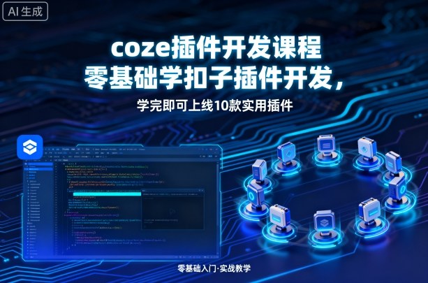 coze插件开发课程，零基础学扣子插件开发，学完即可上线10款实用插件|HOOK协议网