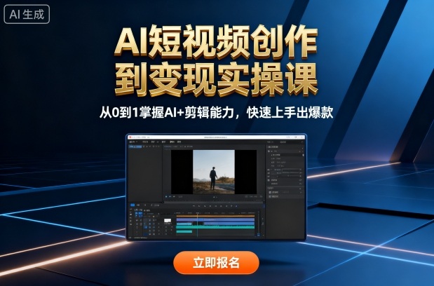 AI短视频创作到变现实操课，从0到1掌握AI+剪辑能力，快速上手出爆款(更新10月)|HOOK协议网