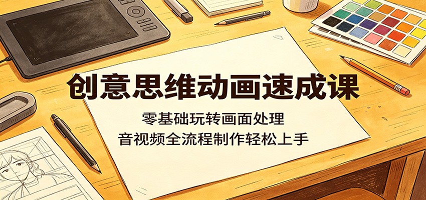 创意思维动画速成课：零基础玩转画面处理，音视频全流程制作轻松上手|一人科技公司导航