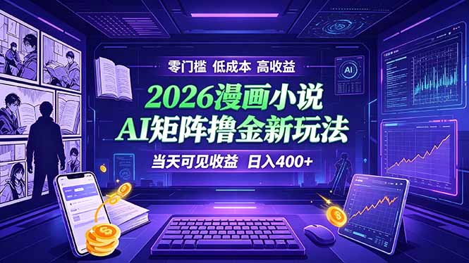 爆款小说漫画大阅读    ai矩阵操作    当天可见收益  日入400+    零门槛    高收益|一人科技OPC聚合软件