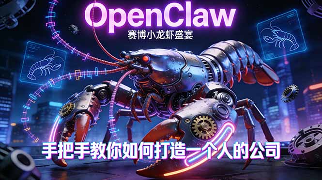 OpenClaw，小龙虾-从产品到爆款的成长之路，手把手教你如何打造一个人的公司|协议软件打粉软件