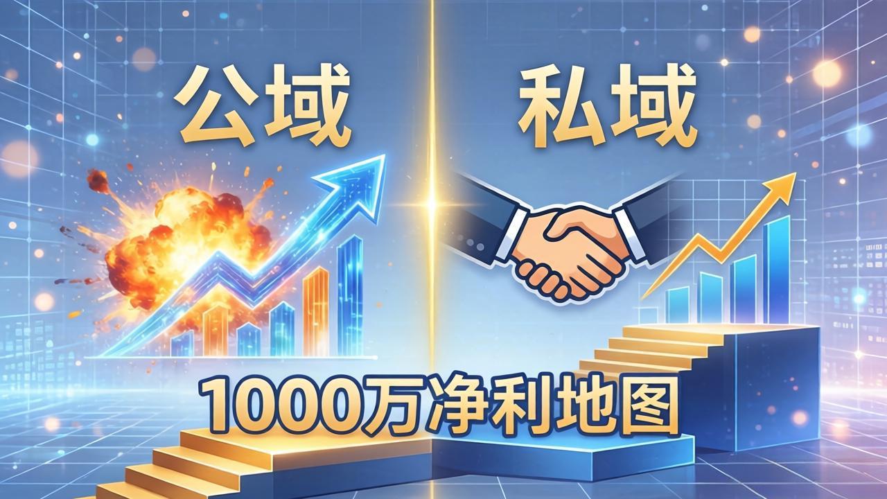 公域玩命出爆款，私域悄悄做成交：这套AI内训课，2026给你打通1000万净利的地图|协议软件打粉软件