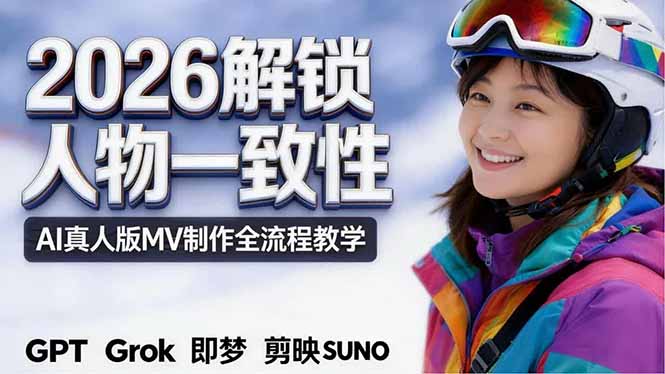 2026独创解锁人物一致性：AI真人版MV制作，不讲空话，不拼概念，全流程实操|一人科技公司导航