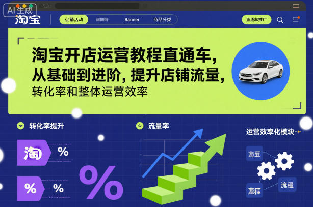 淘宝开店运营教程直通车，从基础到进阶，提升店铺流量，转化率和整体运营效率(更新11月)|HOOK协议网