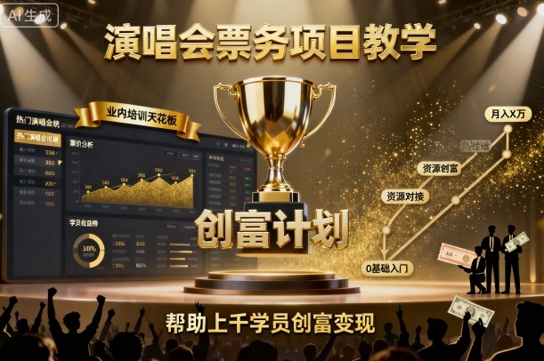 演唱会票务项目教学，业内培训天花板，帮助上千学员创富变现|HOOK协议网