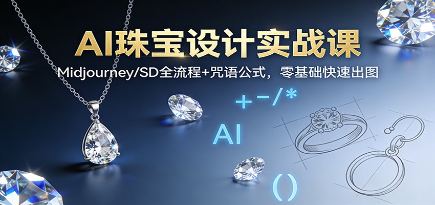 AI珠宝设计实战课：Midjourney/SD全流程+咒语公式，零基础快速出图|HOOK协议网