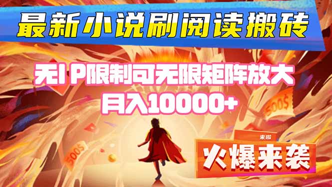 小说阅读搬砖单机每天收益200-400+ 无IP限制可无限矩阵放大 —|HOOK协议网