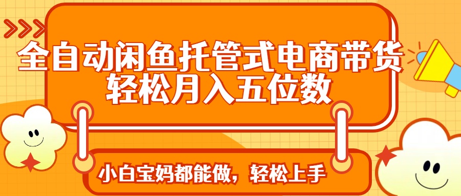 全自动闲鱼托管式电商带货 轻松实现月入五位数|HOOK协议网