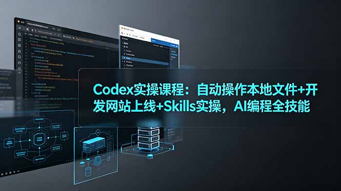 Codex实操课程：自动操作本地文件+开发网站上线+Skills实操，AI编程全技能|一人科技公司导航