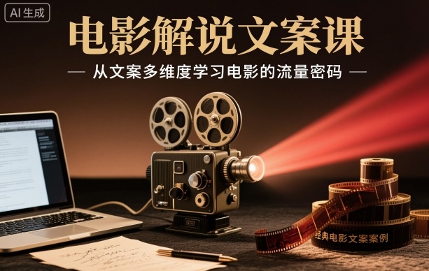 电影解说文案课，从文案多维度学习电影的流量密码|HOOK协议网