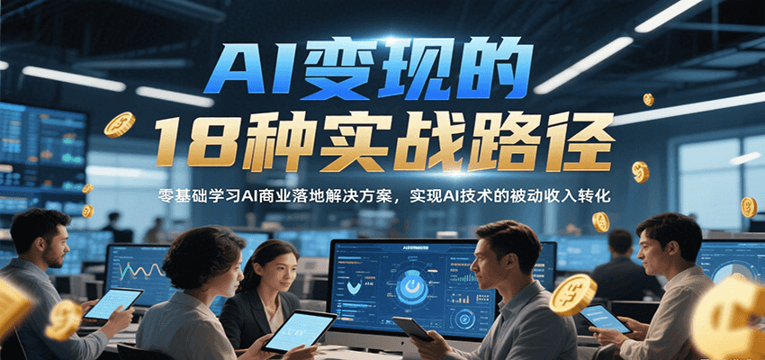 AI变现的18种实战路径，零基础学习AI商业落地解决方案，实现AI技术的被动收入转化|HOOK协议网