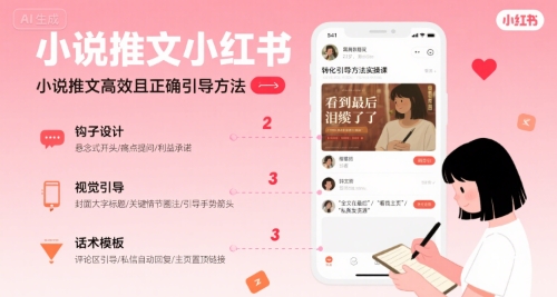 小说推文小红书高转化引导方法实操课，小说推文高效且正确引导方法|HOOK协议网
