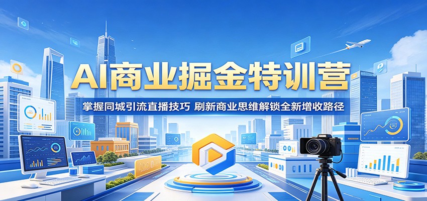 AI商业掘金特训营：掌握同城引流直播技巧，刷新商业思维解锁全新增收路径|一人科技公司导航