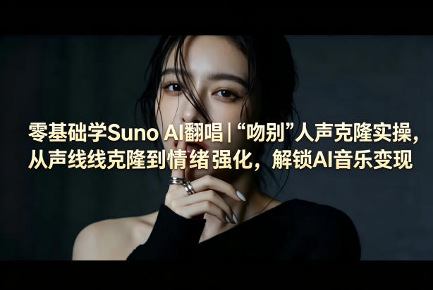 零基础学Suno AI翻唱｜《吻别》人声克隆实操，从声线克隆到情绪强化，解锁AI音乐变现|一人科技公司导航