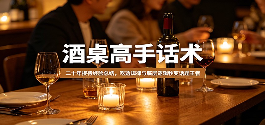 酒桌高手话术：二十年接待经验总结，吃透规律与底层逻辑秒变话题王者|协议软件打粉软件