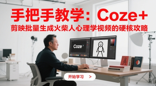 手把手教学：Coze + 剪映批量生成火柴人心理学视频的硬核攻略|HOOK协议网