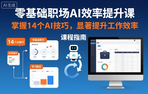 零基础职场AI效率提升课，掌握14个AI技巧，显著提升工作效率|HOOK协议网