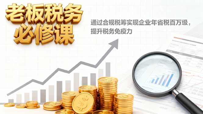 老板税务必修课，通过合规税筹实现企业年省税百万级，提升税务免疫力|HOOK协议网