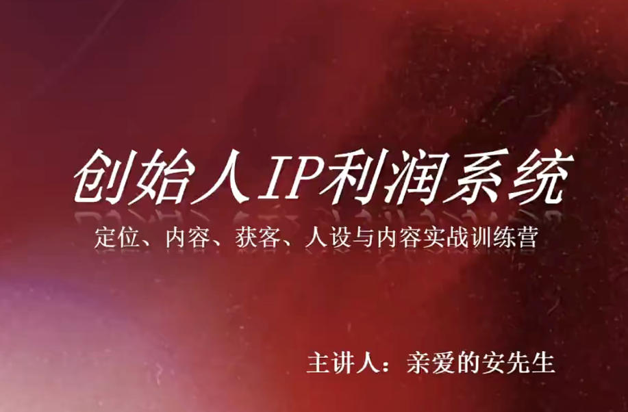 创始人IP利润系统8月训练营，定位、内容、获客、人设与内容实战训练营|一人科技OPC聚合软件