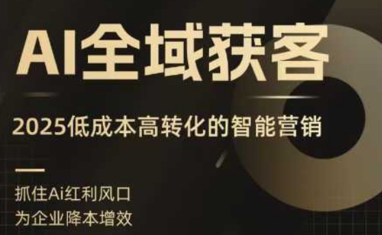 AI全域获客实训营，2025低成本高转化的智能营销，精准找客，高效营销|HOOK协议网