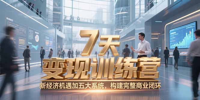 7天咨询师变现训练营，新经济机遇加五大系统，构建完整商业闭环|HOOK协议网