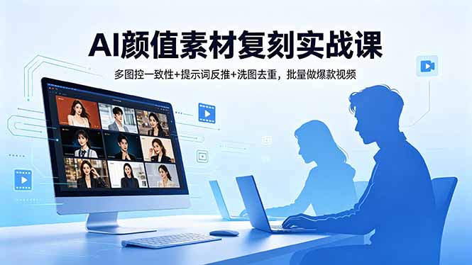 AI颜值素材复刻实战课，多图控一致性+提示词反推+洗图去重，批量做爆款视频|一人科技公司导航