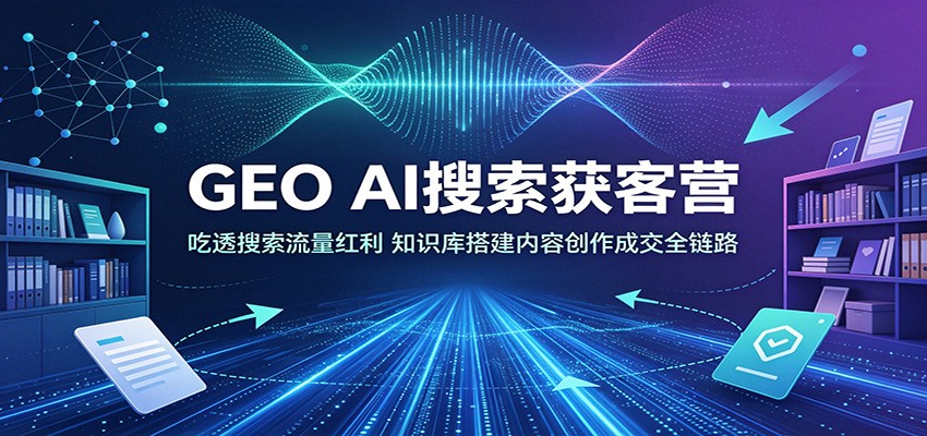 GEO AI搜索获客营：吃透搜索流量红利，知识库搭建内容创作成交全链路|一人科技OPC聚合软件