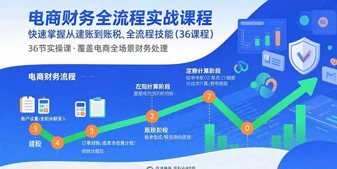电商财务全流程实战课程：快速掌握从建账到报税的全流程技能(36节课|HOOK协议网