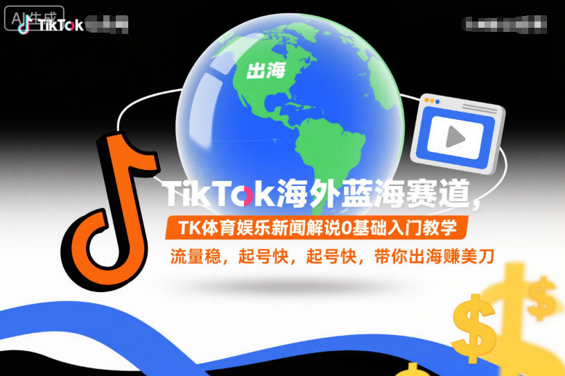 TikTok海外蓝海赛道，TK体育娱乐新闻解说0基础入门教学，流量稳，起号快，带你出海賺美刀|HOOK协议网