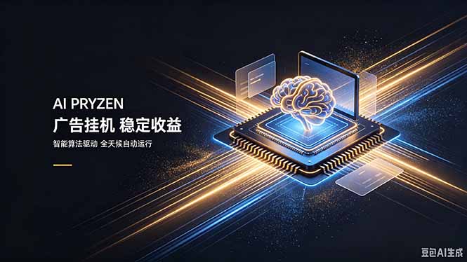 AI Pryzen 广告挂机｜24小时自动跑，日入300-500，新手零门槛|一人科技OPC聚合软件