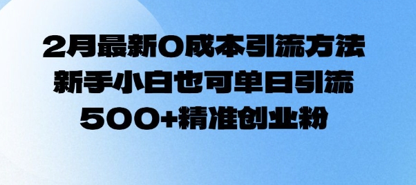 2月最新0成本引流方法，新手小白也可单日引流500+精准创业粉|HOOK协议网