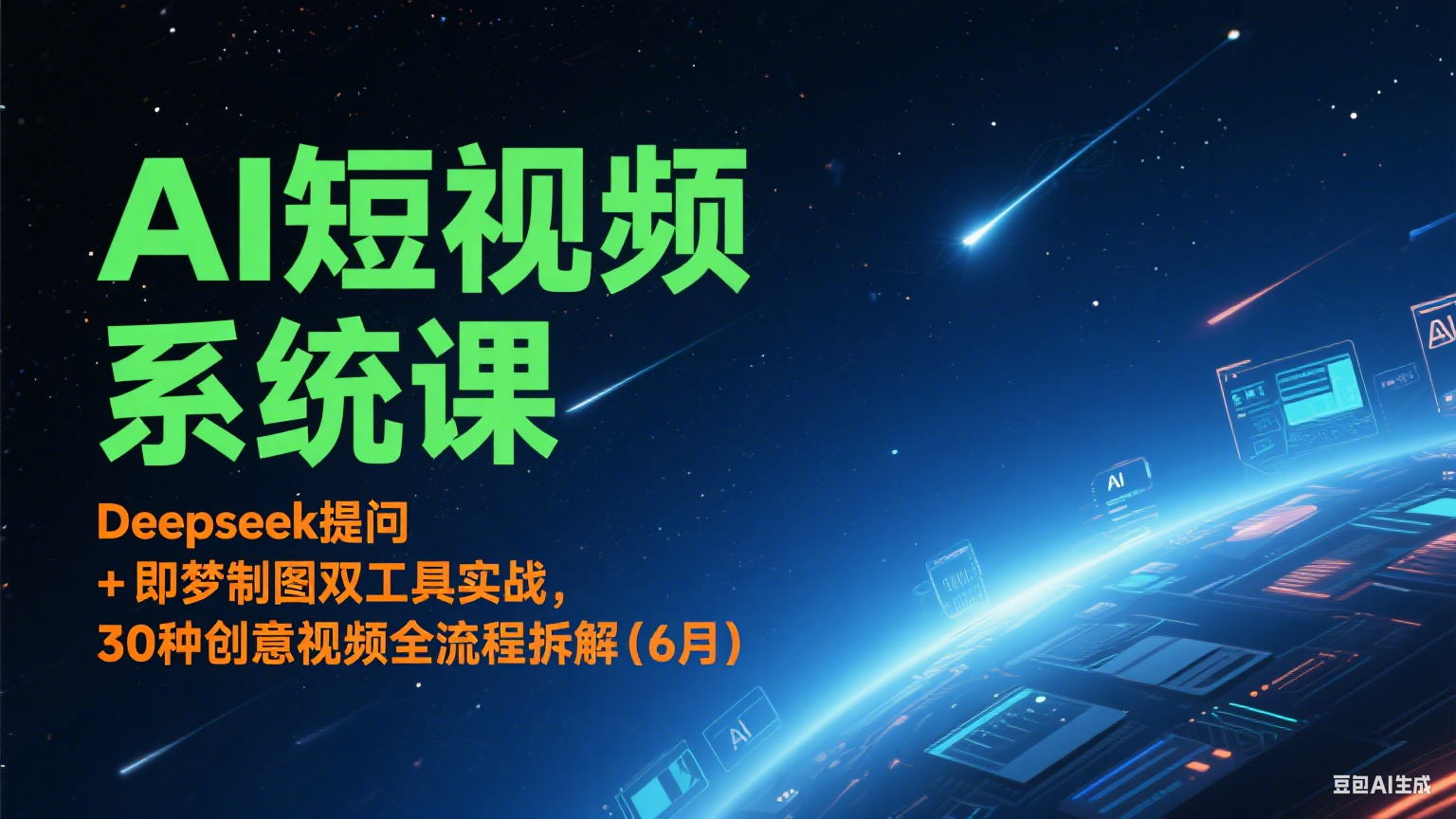 AI短视频系统课：Deepseek提问 + 即梦制图双工具实战，30种创意视频全流程拆解(6月)|HOOK协议网