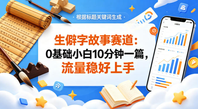 公众号流量主——生僻字故事赛道，流量稳，好上手，0基础小白也能10分钟一篇|协议软件打粉软件