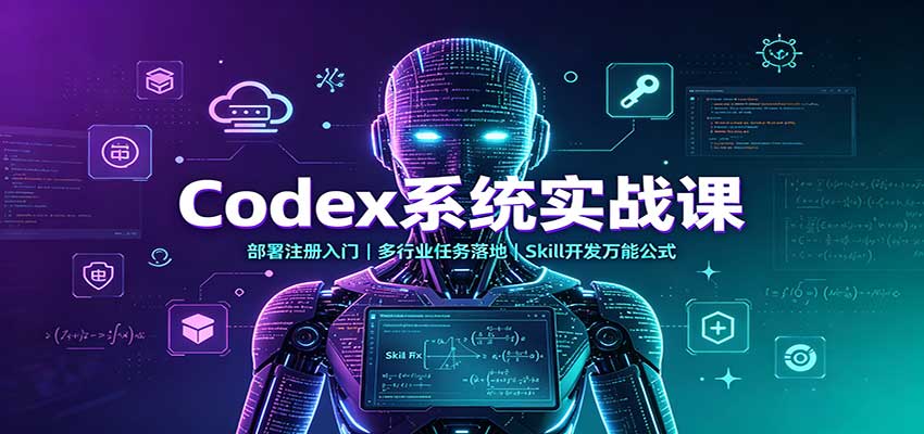 Codex系统实战课：部署注册入门，多行业任务落地，Skill开发万能公式|一人科技OPC聚合软件