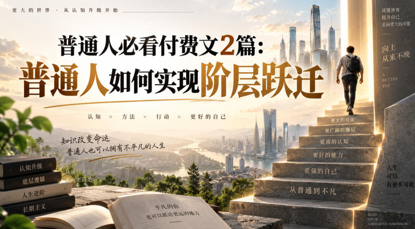 普通人必看付费文2篇：普通人如何实现阶层跃迁|一人科技OPC聚合软件