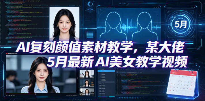 AI复刻颜值素材教学，某大佬5月最新AI美女教学视频，内含4月好物复刻教学|一人科技公司导航