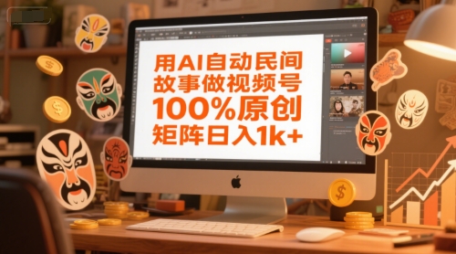 用AI自动民间故事做视频号，100%原创，矩阵日入1k+|HOOK协议网