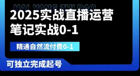 2025实战直播运营0-1，精通自然流付费0-1，可独立完成起号|HOOK协议网