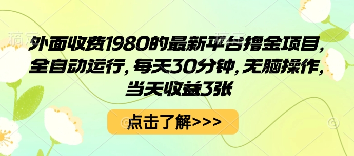 外面收费1980的最新平台撸金项目，全自动运行，每天30分钟，无脑操作，当天收益3张【揭秘】|HOOK协议网