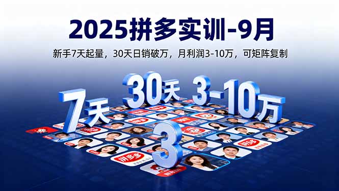 2025拼多多实训-9月：新手7天起量,30天日销破万,月利润3-10万,可矩阵复制|HOOK协议网