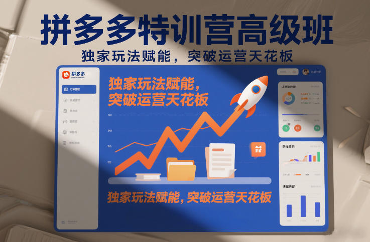 拼多多特训营高阶班，独家玩法赋能，突破运营天花板(更新260827)|一人科技OPC聚合软件