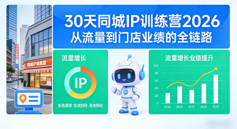30天同城IP训练营2026年，从流量到门店业绩的全链路(0808更新)|一人科技OPC聚合软件