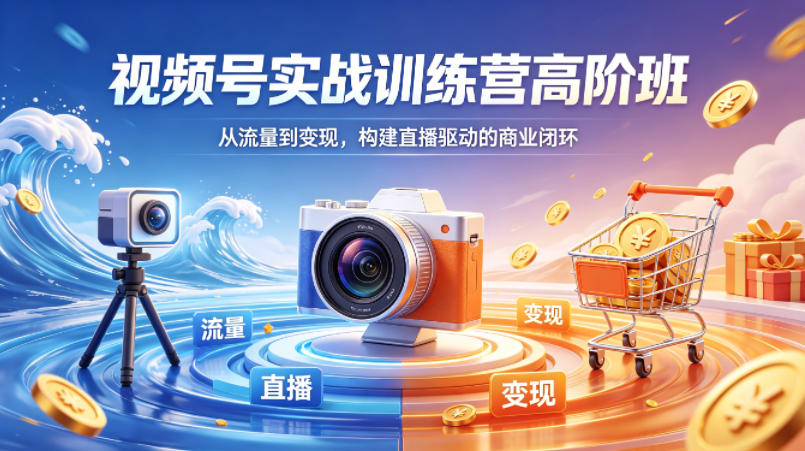 视频号实战训练营高阶班，从流量到变现，构建直播驱动的商业闭环(26年4月)|协议软件打粉软件