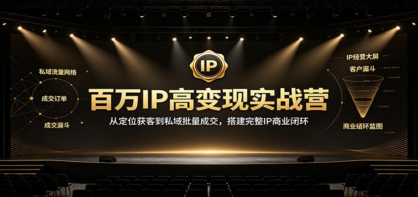 百万IP高变现实战营：从定位获客到私域批量成交，搭建完整IP商业闭环|一人科技OPC聚合软件