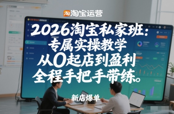 2026淘宝私家班：专属实操教学，从0起店到盈利，全程手把手带练(更新26年3月)|协议软件打粉软件