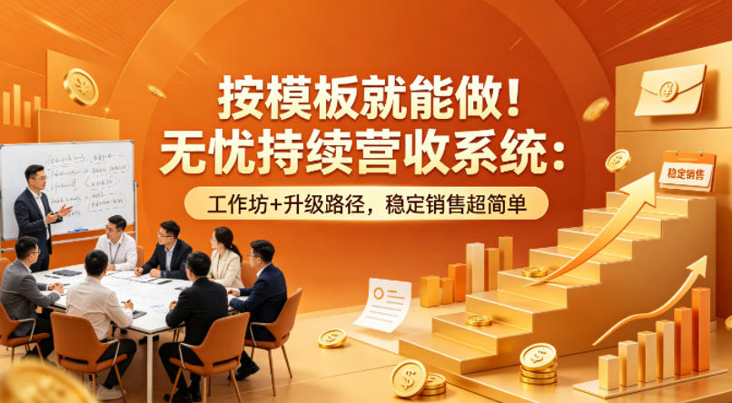 按模板就能做！无忧持续营收系统：工作坊+升级路径，稳定销售超简单【原创双语字幕】|协议软件打粉软件