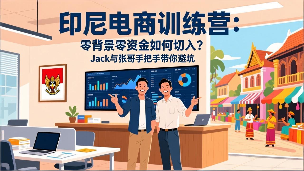 印尼电商训练营：零背景零资金如何切入？Jack与张哥手把手带你避坑|协议软件打粉软件