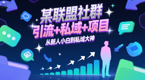 某联盟社群，引流+私域+项目，从新人小白到私域大神|HOOK协议网