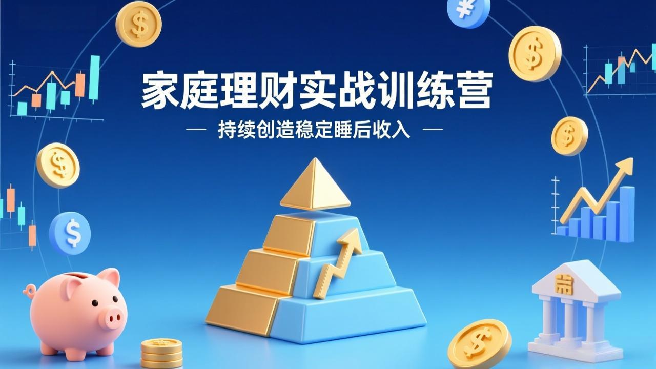 家庭理财实战训练营：从0到1建体系，三阶进阶层层递进，助你持续创造稳定睡后收入|协议软件打粉软件